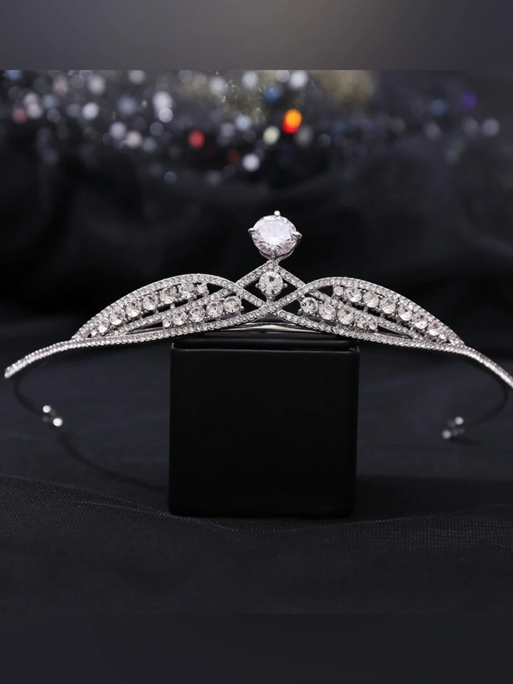Vintage Silver Crystal Rhinestone Tiara Headband